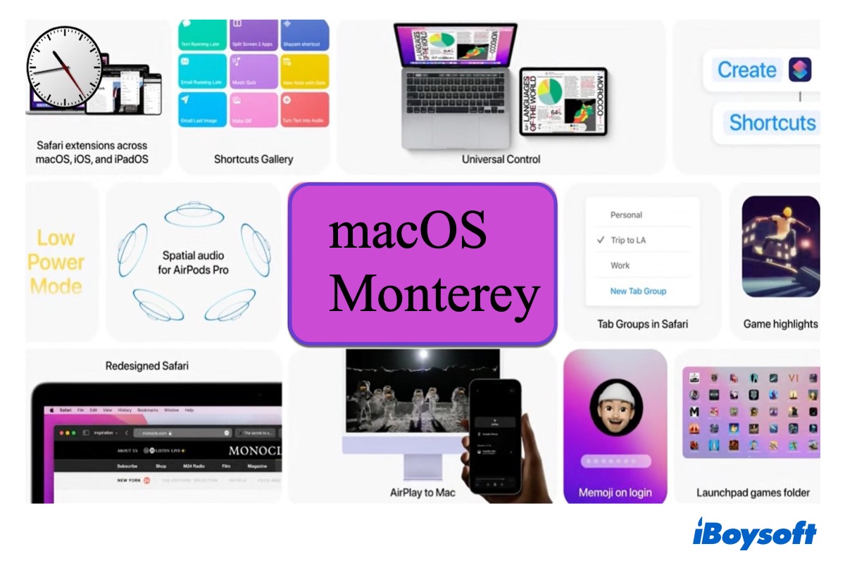 major updates of macOS Monterey