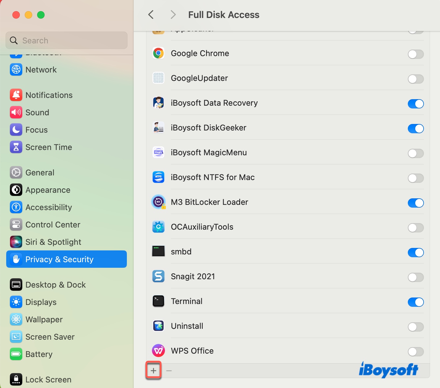 MacでWordにフルディスクアクセスを許可する